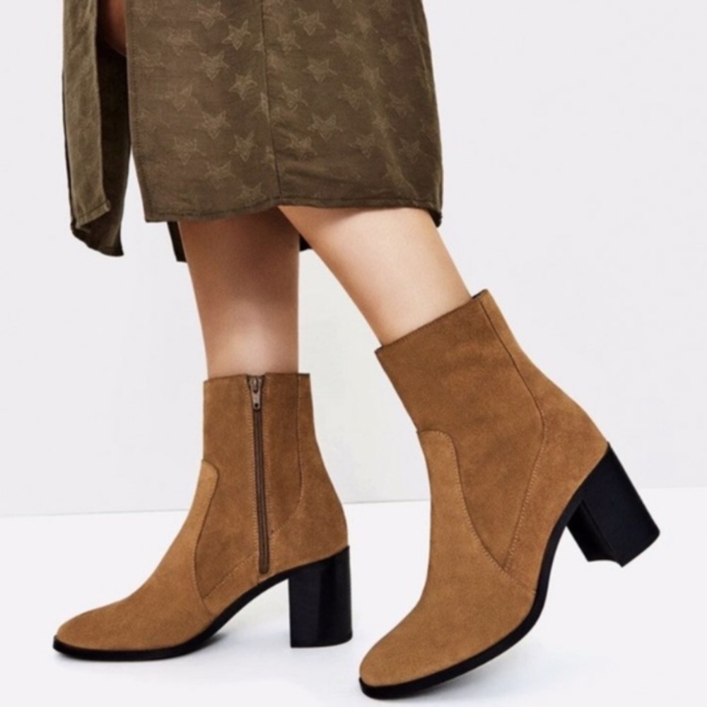 Zara suede block heels